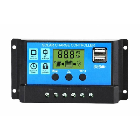 Controler de Încărcare Solar 30A, 12-24V, USB Dual, PWM, Ecran LCD, Protecție, Ușor de Instalalt [1]