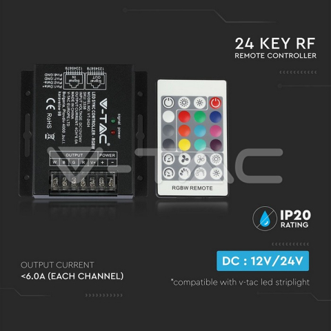 Controller Banda LED cu DIMMER 12V/24V RGB+W 288W V-TAC – IoElectronice.ro [7]