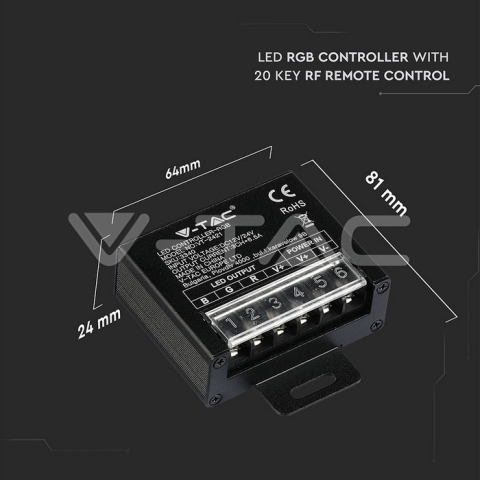 Controller banda LED RGB 12V/240W 24V/480W V-TAC – IoElectronice.ro [2]
