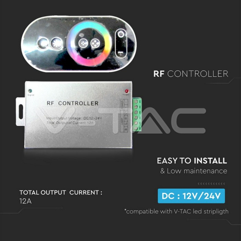 Controller Banda LED RGB cu TOUCH 12V/24V 12V/216W 24V/432W V-TAC – IoElectronice.ro [1]