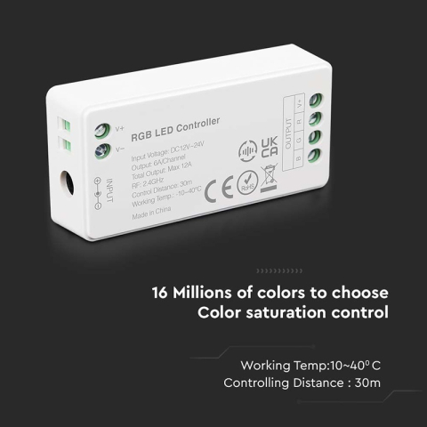 Controller banda LED RGB WI-FI 12/24V 12A V-TAC SKU-2912 – IoElectronice.ro [1]