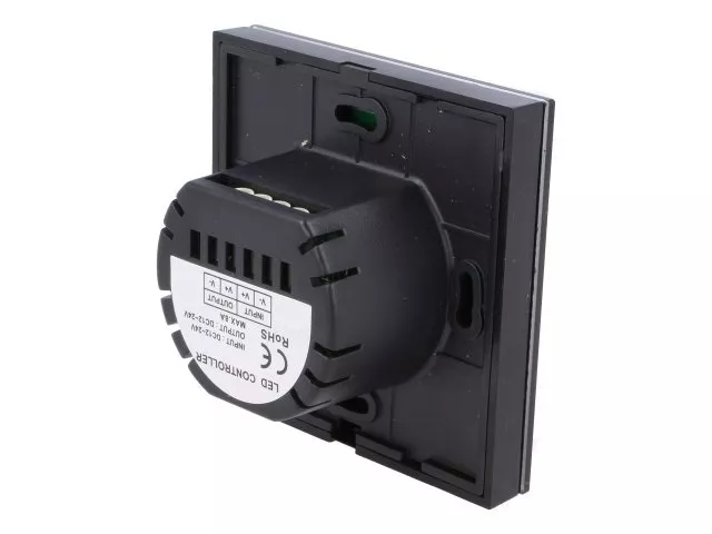 Controller LED Canale 1 8A 86x86x36mm Negru 12-24VDC OPTOFLASH OF-TPTM06-E-SL – IoElectronice.ro [1]