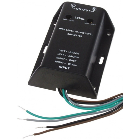 Convertor HI-LOW 4CarMedia, difuzor la 2x RCA, 40W, negru, pentru conexiuni audio auto, 24 luni garanție. [1]