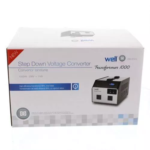 Convertor tensiune 220V - 110V 1000VA 2 ieșiri Well, garanție 24 luni persoane fizice, 12 luni juridice [2]
