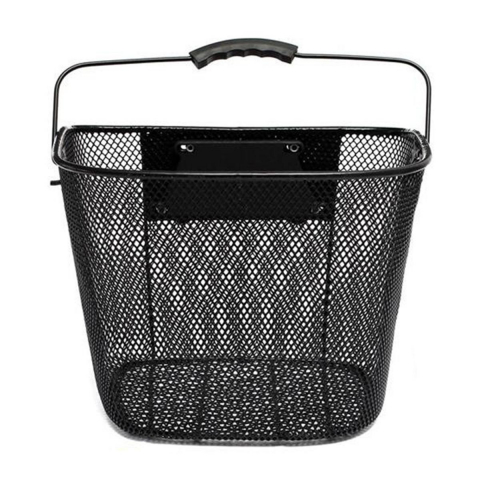 Cos metalic pentru bicicletă negru cu mâner, montare rapidă CLICK, încăpător și compatibil pentru modele 20-28" [6]