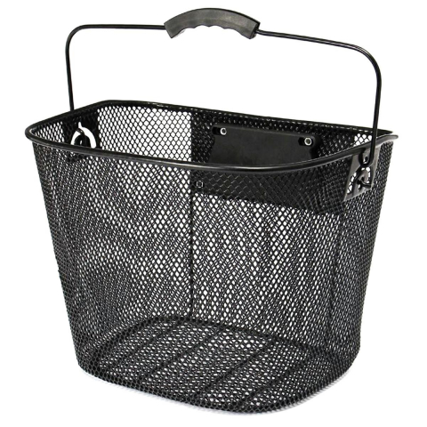 Cos metalic pentru bicicletă negru cu mâner, montare rapidă CLICK, încăpător și compatibil pentru modele 20-28" [3]