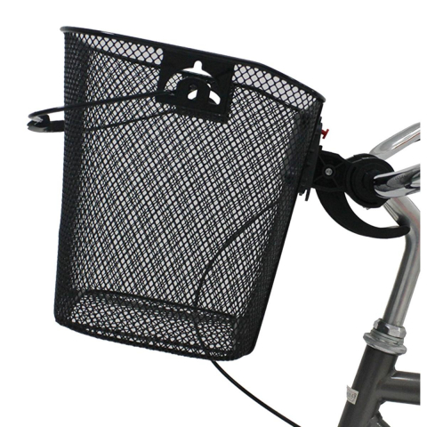 Cos metalic pentru bicicletă negru cu mâner, montare rapidă CLICK, încăpător și compatibil pentru modele 20-28" [1]
