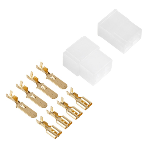 Mufe papuci - Cupla 4 contacte cu protectie papuc auto 4x tata+mama 6.3mm – IoElectronice.ro