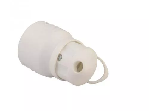 Cupla Schuko mama cu inel de prindere iesire laterala alba 16A 3500W Well – IoElectronice.ro [1]