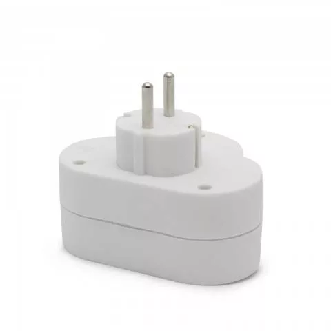 Distribuitor 1 la 2 Schuko cu întrerupător Delight, 3500 W, alb, 2 x Schuko mama, Schuko tata, garanție 24 luni. [1]