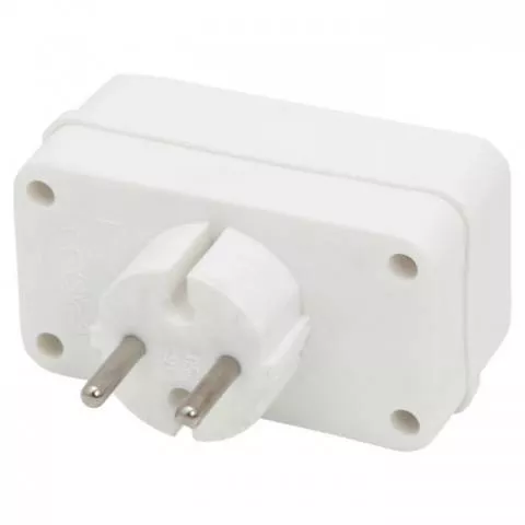 Distribuitor 2 Euro și 1 Schuko cu protecție 3500W alb OEM, garanție 24 luni persoane fizice [2]