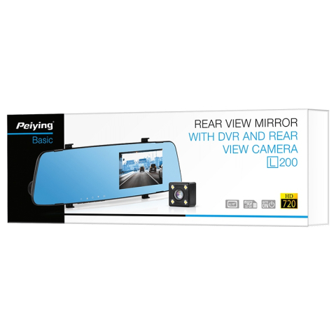 Camere auto - DVR auto și cameră față+spate în oglindă L200 PEIYING BASIC – IoElectronice.ro