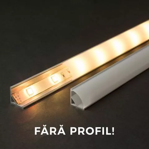 Profile aluminiu banda LED - Ecran opal pentru profil aluminiu LED 1000mm Phenom – IoElectronice.ro