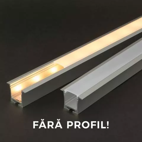 Profile aluminiu banda LED - Ecran opal pentru profil LED 1m PHENOM – IoElectronice.ro