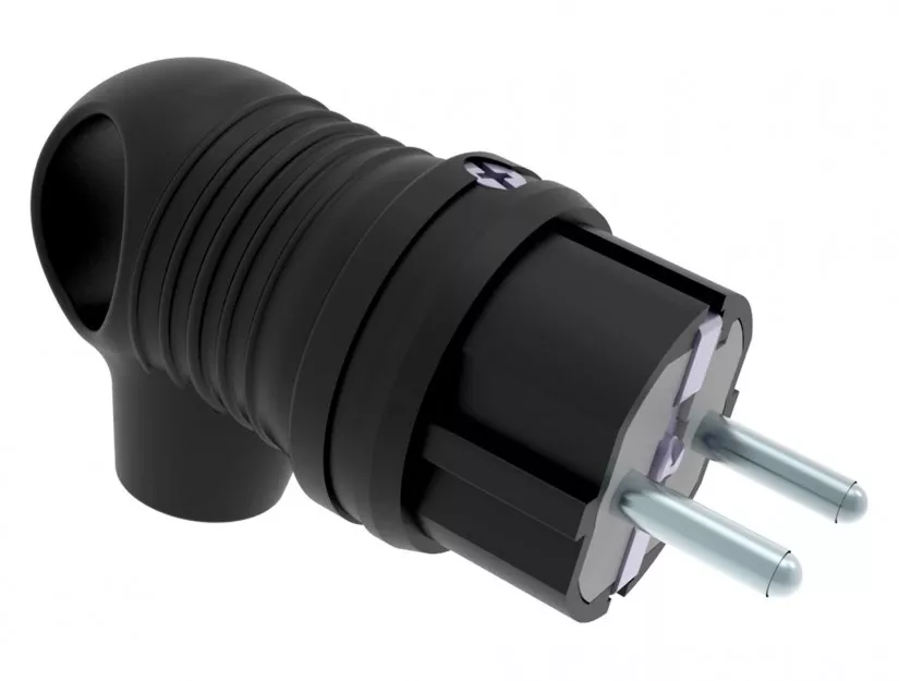 Electrice - Fisa schuko cauciuc cu inel Bemis BK1-1402-2021 2P+E 16A 250V IP44 negru
