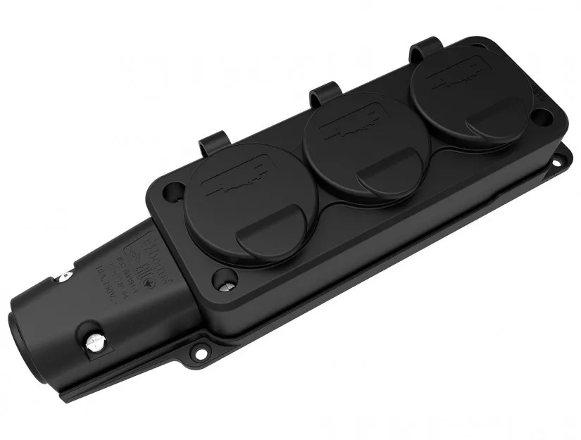 Electrice - Fisa SCHUKO cauciuc cu capac Bemis BK1-1402-3613 2P+E 3 iesiri 16A 250V IP54