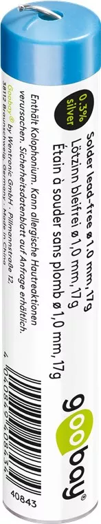 Scule mentenanta - Fludor 1mm fără plumb cu argint, cupru și staniu flux 217°C 17g Goobay – IoElectronice.ro