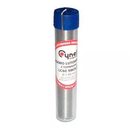 Fludor - Fir de lipit Fludor 1mm, tub 3m, 10g, Sn26/Pb40, flux 2.5%, CYNEL – aliaj de lipit pentru electronică și reparații