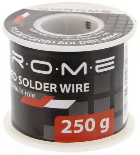 Fludor - Fludor 250gr 0.8mm Sn60 Pb40 Flux 2% Chrome, tip flux pentru lipit, brand Chrome, 250g, 0.8mm, compoziție Sn60 Pb40