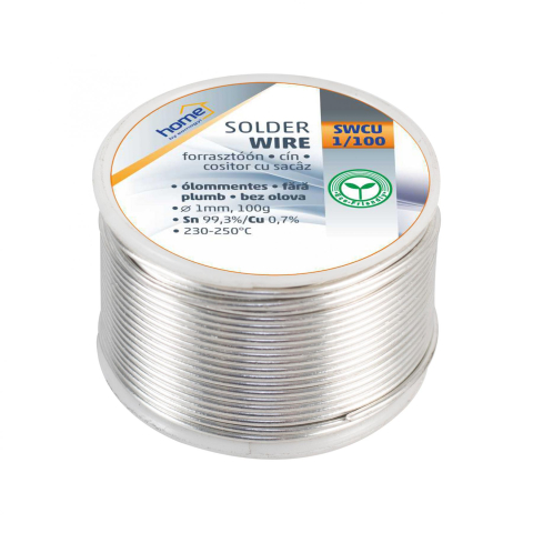 Fludor - Fludor fara plumb 1mm 100gr cositor cu sacaz 2.2% Sn97% / Cu0.5% 227C HOME - IoElectronice.ro