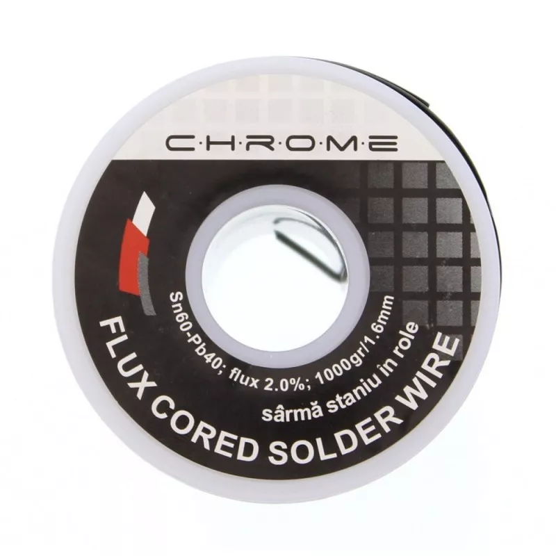 Scule mentenanta - Fludor 1000gr 1.6mm Chrome Sn60-Pb40 Flux 2.0% - IoElectronice.ro