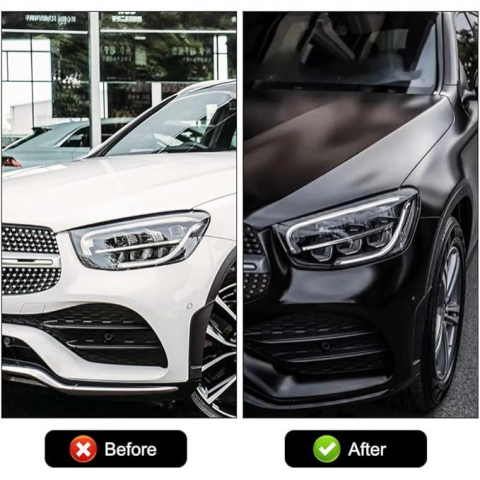 Folie auto mat neagră Bubble Free pentru colantare integrală, 3m x 1,52m, finisaj premium [1]