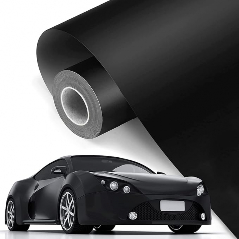 Folii Colantare - Folie auto mat neagră Bubble Free pentru colantare integrală, 3m x 1,52m, finisaj premium