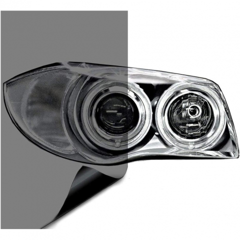 Folii Auto - Folie de Protecție Faruri și Stopuri Auto – Fumuriu Deschis, PVC, Rezistent UV, 1m liniar