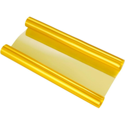 Accesorii Autoturisme - Folie protectie faruri și stopuri auto galbenă, 1m liniar, rezistentă UV și adeziv permanent, pentru tuning și evenimente auto