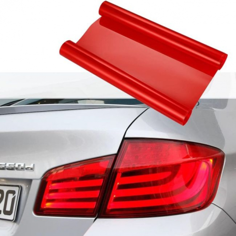Folie de Protecție Faruri și Stopuri Auto - Roșu, PVC, Rezistent UV, 1m Liniar, Pentru Tuning și Evenimente Auto [1]