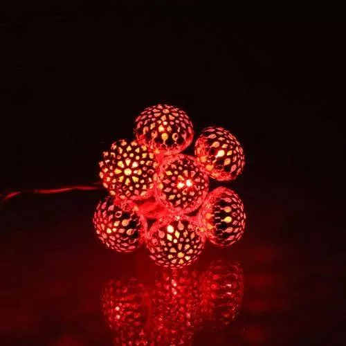 Iluminat festiv - Ghirlanda electrică luminoasă decorativă cu felinar 20 LED-uri roșii cablu transparent WELL – IoElectronice.ro
