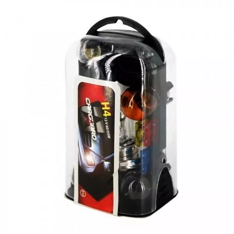 Becuri H4 P43T halogen 12V alb cald Carguard cu rezerve și siguranțe [1]