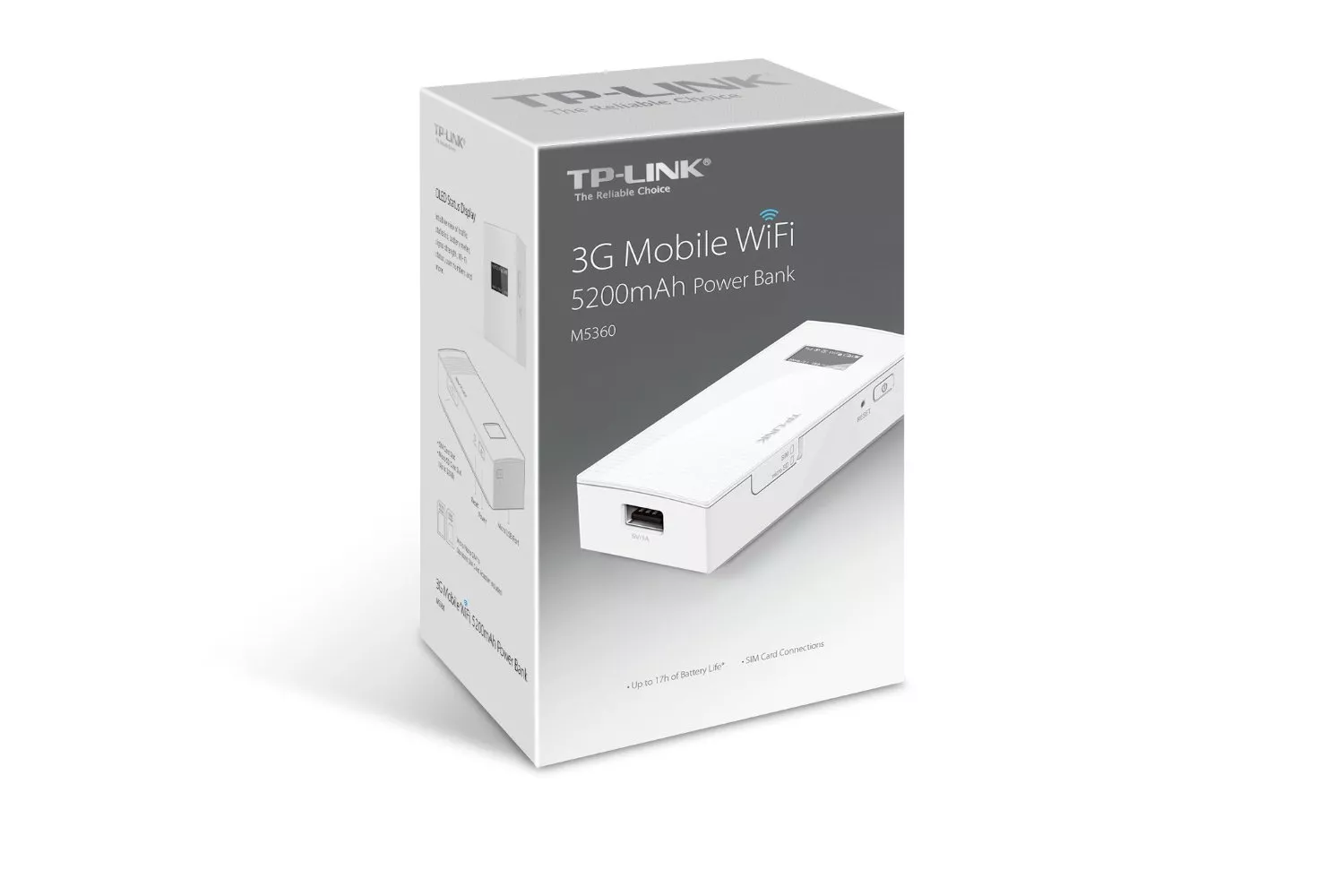 Placi de retea-Wi Fi - Router 3G TP-LINK M5360 cu Powerbank 5200mAh, Wi-Fi 150Mbps și Partajare MicroSD pentru Mobilitate și Conectivitate