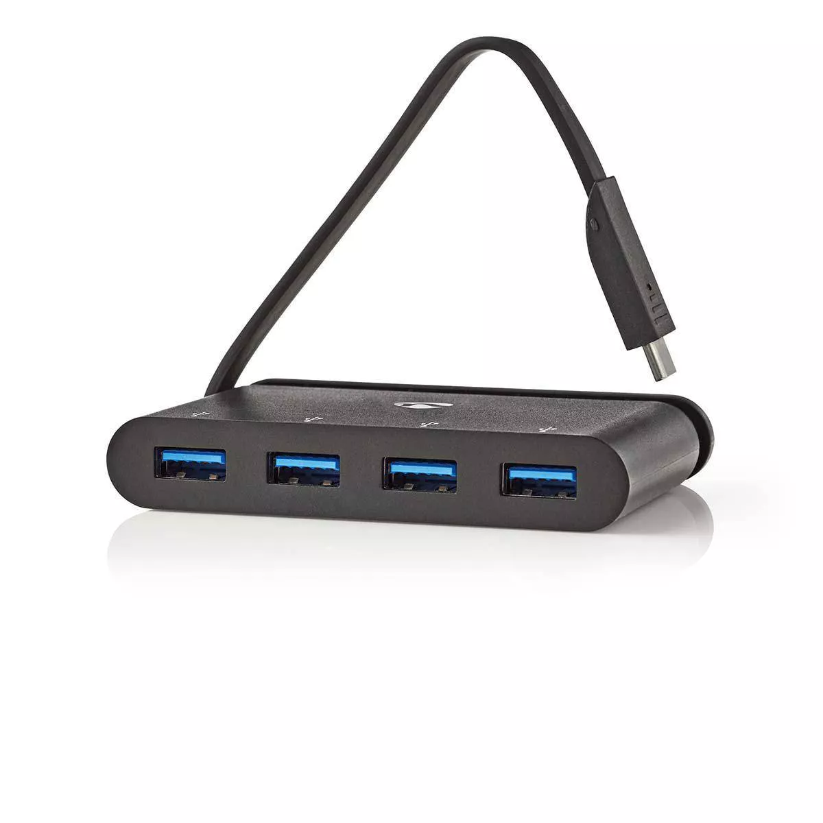 Hub-uri USB - Hub USB-C cu 4 porturi USB 3.0, Negru, Compatibil Universal, Viteză Super Rapidă 5 Gbps