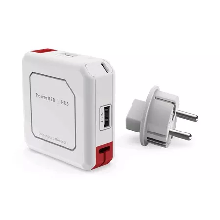 Hub-uri USB - Hub mini USB 2.0 cu 4 porturi, baterie 5000mAh, portabil și rapid, compatibil cu toate dispozitivele mobile