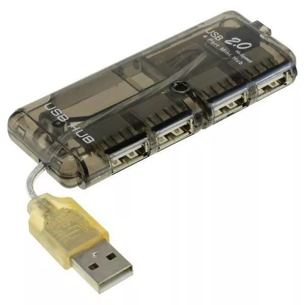 Hub-uri USB - Hub USB 2.0 4 Porturi Negru cu Alimentare 5V, Plug & Play, Protecție la Supratensiune, Compact și Practic