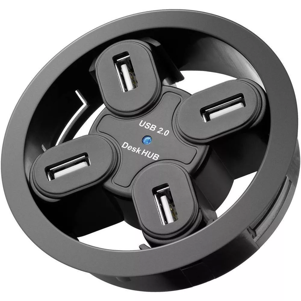 Hub-uri USB - Hub USB 2.0 4 Porturi Montabil în Birou - Transfer Rapid de Date și Compatibil cu Windows și Mac