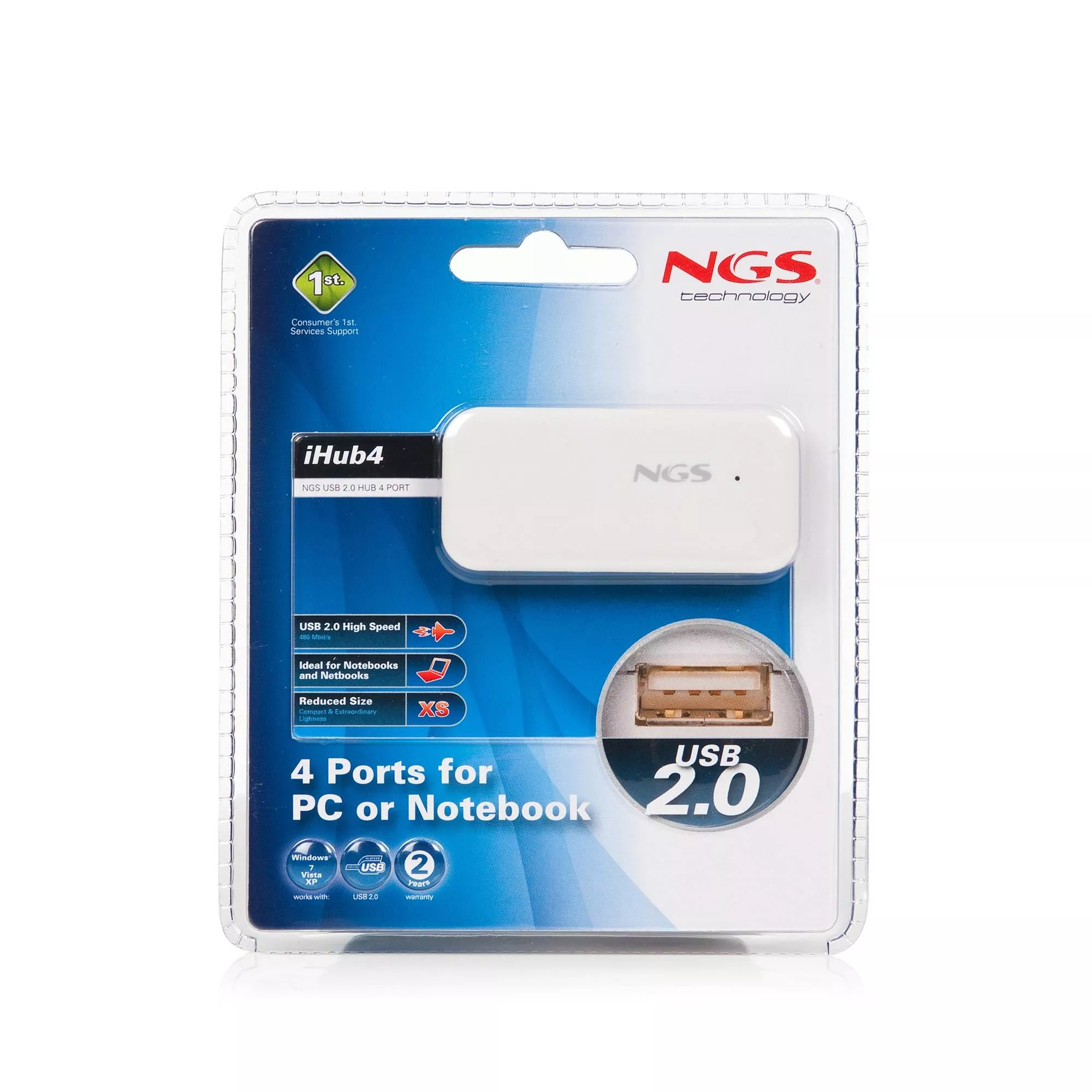 HUB USB 2.0 cu 4 Porturi iHub4 NGS - Extinde rapid conectivitatea laptopului tău [1]