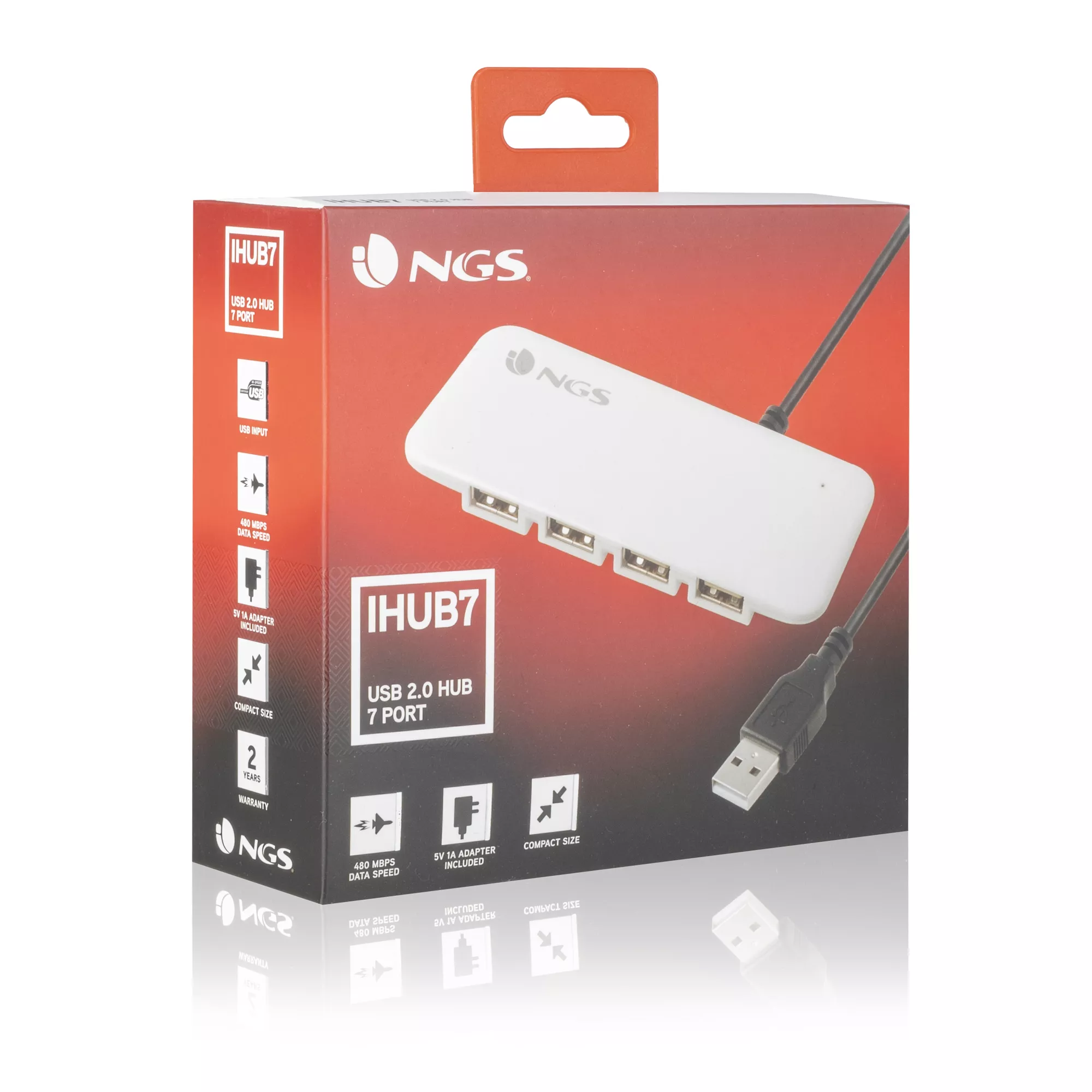HUB USB 2.0 cu 7 Porturi - Compact, Mobil și Compatibil cu Laptopuri și Desktopuri [1]