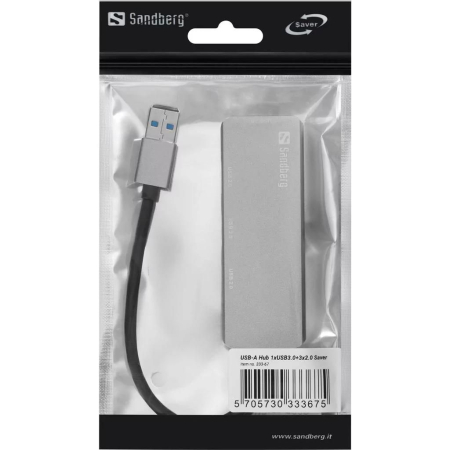 Hub USB 3.0 cu 3 porturi USB 2.0, aluminiu Sandberg, conectare rapidă și plug & play [1]
