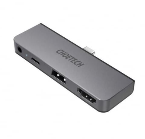 Hub-uri USB - HUB USB-C cu HDMI 4K, USB 2.0, PD 60W și Jack 3.5mm – Compatibil iPad Pro și MacBook