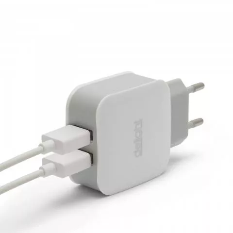 Incarcatoare retea - Incarcator retea cu 2x USB 2.1A alb, compact și eficient, pentru uz interior, 5V, 230V CA