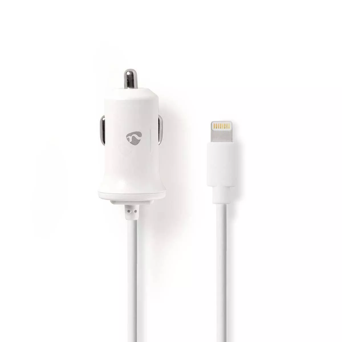 Alimentatoare auto - Încărcător auto 12V - Apple Lightning 2.4A certificat MFi alb 1m Nedis – IoElectronice.ro