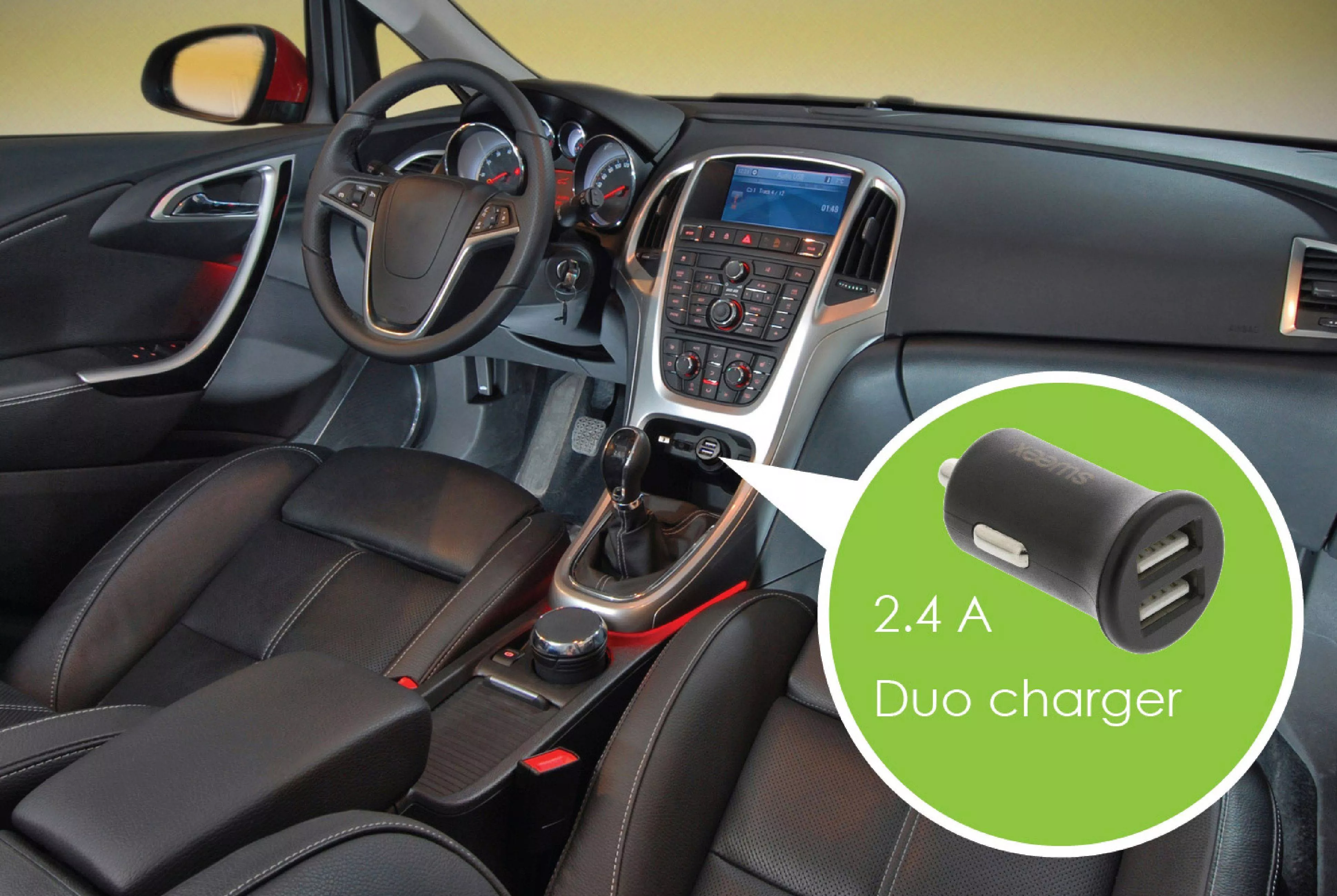 Încărcător auto 2x USB 2.4A negru Sweex pentru brichetă auto, 24 luni garanție [2]