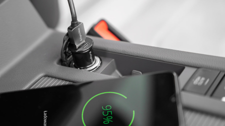 Încărcător auto Kruger&Matz 12-24VDC brichetă, USB Type C + USB 3.1A QC 3.0 PD 20W, negru, garanție 24 luni. [3]