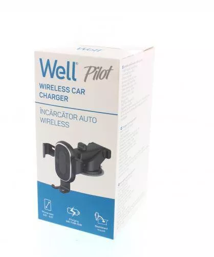 Încărcător auto wireless Pilot Well 10W cu gravitație și ventuză, suport bord, prindere sigură [4]