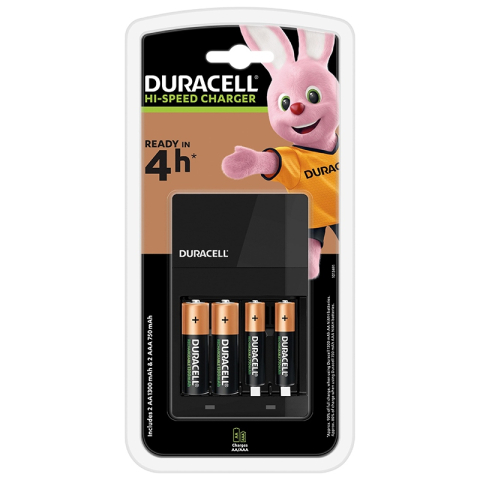 Incarcatoare acumulatori - Încărcător DURACELL cu acumulatori incluși 2x AAA R3 750mAh și 2x AA R6 1300mAh CEF14 – IoElectronice.ro