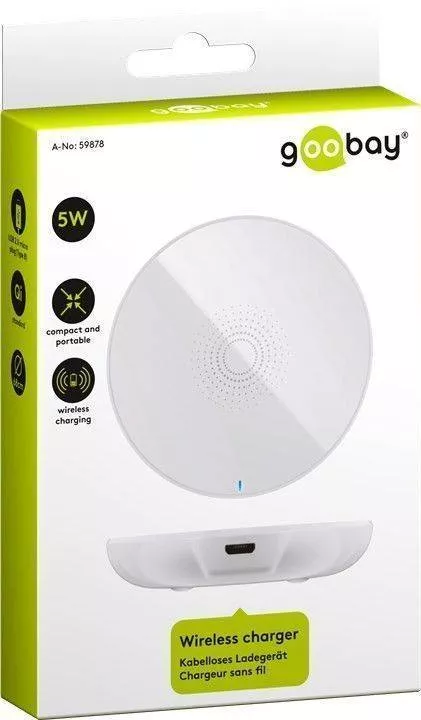 Încărcător fără fir 5W 1A alb Goobay pentru dispozitive standard QI, garanție 24 luni persoane fizice [4]