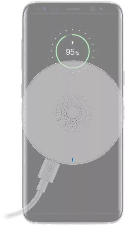 Încărcător fără fir 5W 1A alb Goobay pentru dispozitive standard QI, garanție 24 luni persoane fizice [1]
