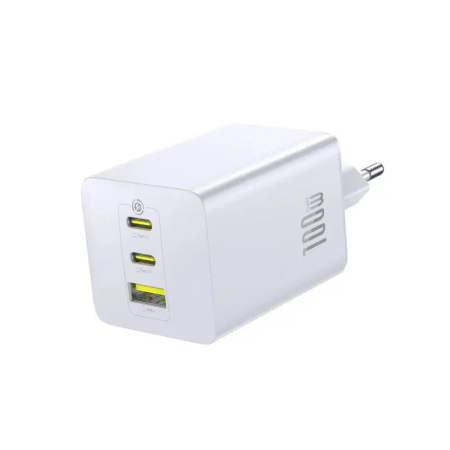 Incarcatoare retea - Încărcător rețea Baseus EnerFill FE11, 100W, 2x USB Type-C, 1x USB A, alb, Quick Charge 3.0, Euro CEE 7/16